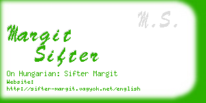 margit sifter business card